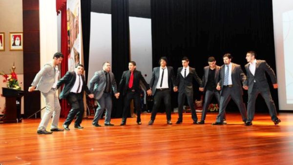 Students performing Dabkeh during the event