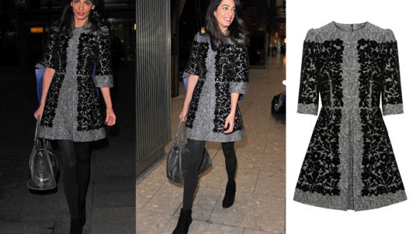 Amal's grey and black dress is the envy of many fashionistas around the world. (Image: Socialmention.com) Amal's grey and black dress is the envy of many fashionistas around the world. (Image: Socialmention.com)