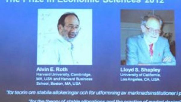 Alvin Roth and Lloyd Shapley have been awarded the 2012 Nobel Prize for Economics
