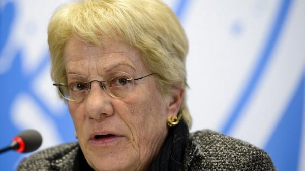 Carla del Ponte speaking at a press conference in February 2013 (Fabrice Coffrini/AFP).