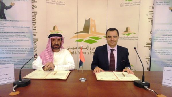 Olivier Crasson, General Manager of ASPCL and Harib Salim Al Ariani, Director General of the Ajman Land & Property Department