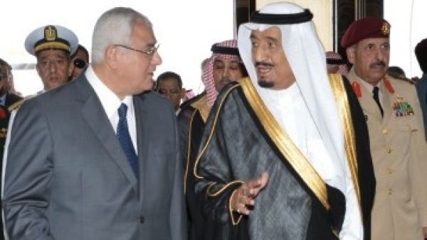 Saudi Arabia has reiterated its support to Egypt in its fight against "terrorism and sedition". Saudi's Crown Prince Salman bin Abdul Aziz al-Saud (R) welcoming Egypt's interim president Adly Mansour in Riyadh on Tuesday. (AFP)
Saudi Arabia has reiterated its support to Egypt in its fight against "terrorism and sedition". Saudi's Crown Prince Salman bin Abdul Aziz al-Saud (R) welcoming Egypt's interim president Adly Mansour in Riyadh on Tuesday. (AFP)