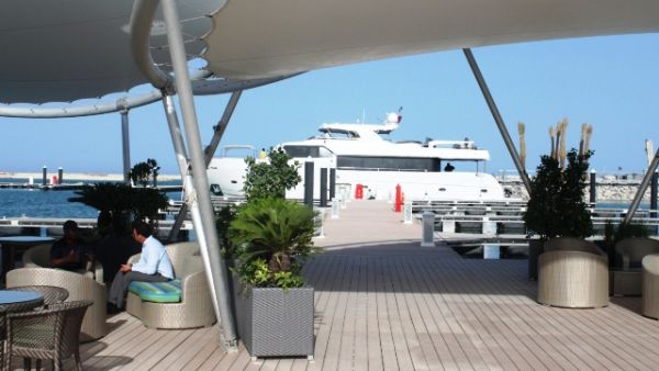 The first yacht in Lusail Marina The first yacht in Lusail Marina