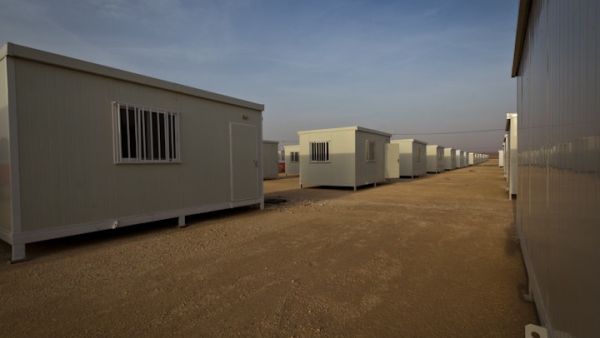 The Halabat camp in the middle of the Jordanian desert awaits the influx of Syrian refugees.