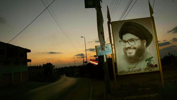 A picture of Hezbollah leader Hassan Nasrallah.