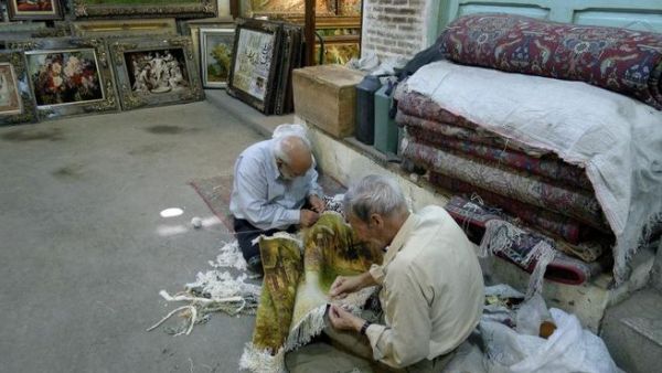 Artisans in Tabriz market, Iran.