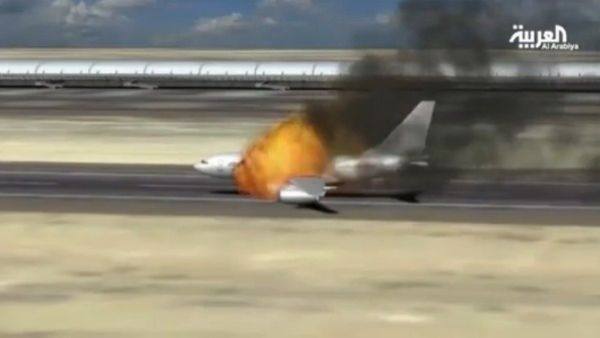 The FSA hit the plane as it was landing in Damascus International Airport. (Al Arabiya)