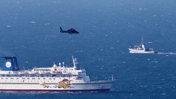 The Israeli navy searches for the remains of a drone shot down on Thursday