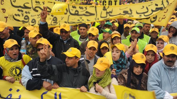 Thousands of Moroccans took to the streets to protest unemployment and economic reforms on Sunday (FADEL SENNA / AFP) Thousands of Moroccans took to the streets to protest unemployment and economic reforms on Sunday (FADEL SENNA / AFP)