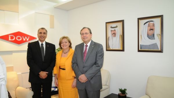 Jamel Attal, Dow’s Managing Director in Kuwait, U.S. Ambassador Deborah Jones and Markus Wildi, Vice President of Corporate Development in Kuwait and President of Dow Middle East