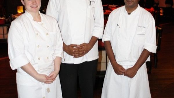 Culinary Concepts Chef Lea Bardeen with Executive Chef, Prakash Seetul, and Chef de Cuisine, Darsin Joseph Culinary Concepts Chef Lea Bardeen with Executive Chef, Prakash Seetul, and Chef de Cuisine, Darsin Joseph