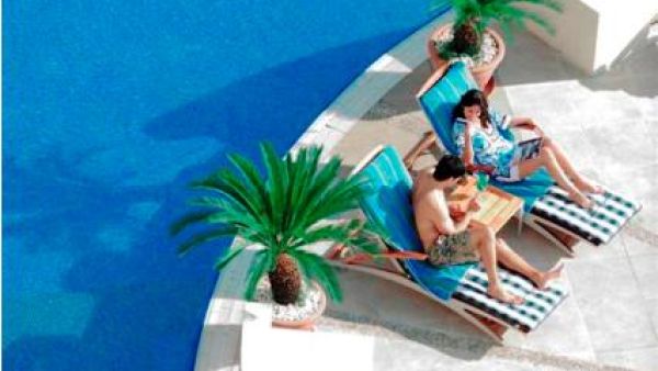 The hotel's pool lounge