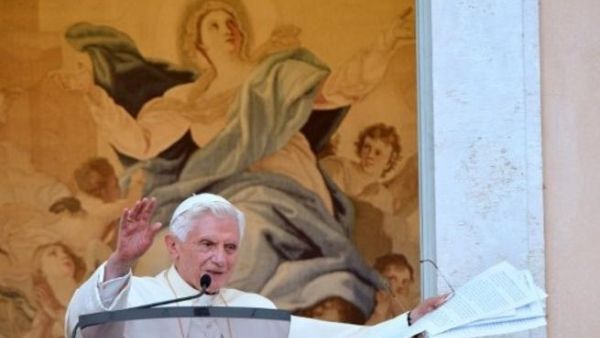 Pope Benedict XVI speaking in Italy