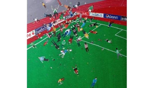 Hany Rashed’s painting about the Port Said massacre.