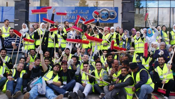 Picketing with cleaning tools: Demonstrating the Volunteering spirit in second largest city of Jordan!