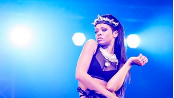 Rihanna onstage in Tel Aviv, where she remained decidedly unpolitical. (Instagram)