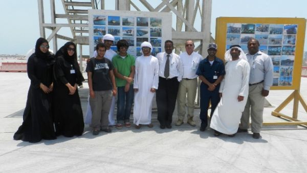 Engineering, Marine & Environment students from the Higher Colleges of Technology enjoy a personal tour of facilities at Khalifa Port, led by ADPC