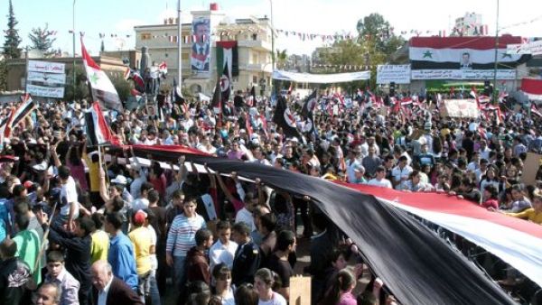 تظاهرة تاييد للاسد في السويداء