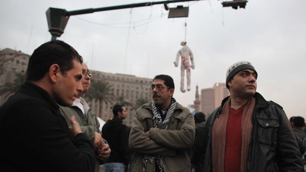 Egyptian protesters practicing their right to assemble in Tahrir Square preparation for Jan 25 anniversary.