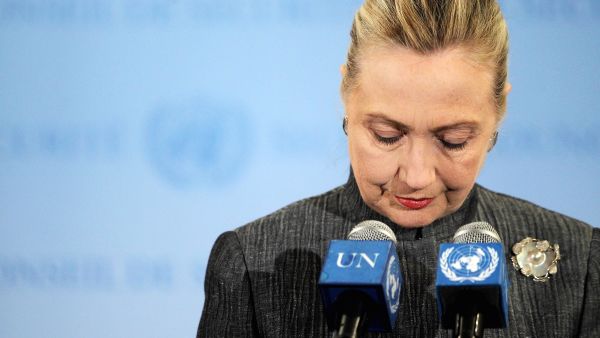 Shown strictly for illustrative purposes- Hilary Clinton speaks to the Press at the UN Security Council meeting on Syria.