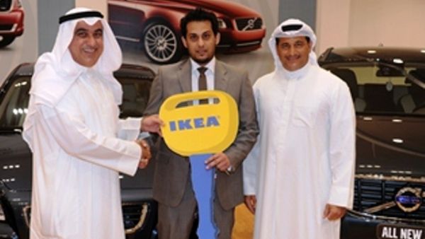 One of the Volvo car winners with IKEA executives One of the Volvo car winners with IKEA executives