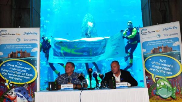 Steve Kaiser, Vice President of Marine Science and Engineering, Atlantis and Serge Zaalof, Chief Operating Officer, Atlantis, during the press conference