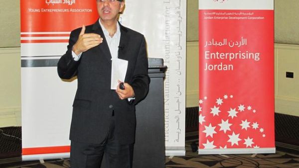 HE Yarub Qudah of JEDCO explaining their role in supporting SMEs in Jordan, but are they cure-all solution for the ills of the Jordanian economy?