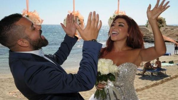 Elaine Khalaf with her hubby Calro Aroub in Cyprus. (Image: Facebook)
