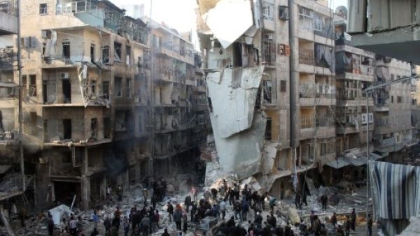 Regime airstrikes in Aleppo this week have completely destroyed Syria's second largest city (Mohamed Al Khatieb/AFP) 