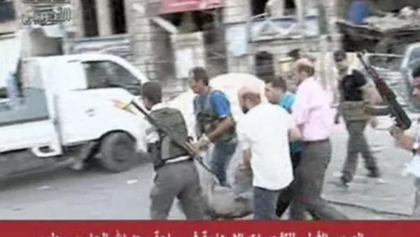 صورة تلفزيونية من موقع احد الانفجارات 