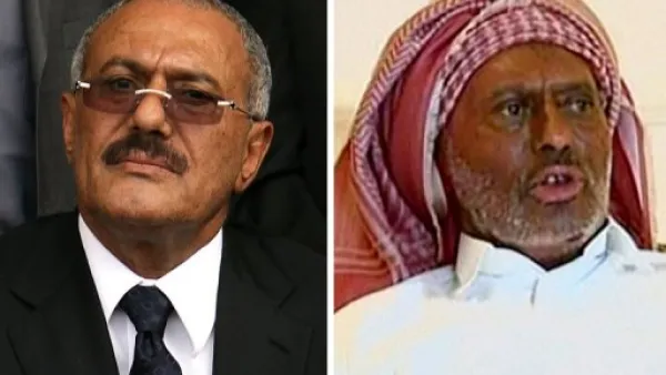 الرئيس اليمني علي عبدالله صالح في صورتين قبل وبعد محاولة اغتياله
