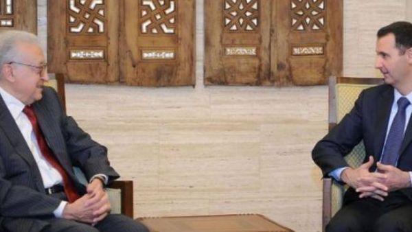 الابراهيمي مجتمعا مع الاسد