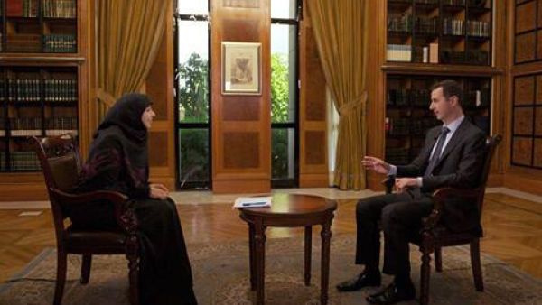 لقطة من المقابلة بثتها قناة المنار