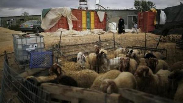 امرأة تسير في قرية بير مشاش