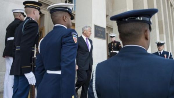 Chuck Hagel, left, with U.S. President Barack Obama.