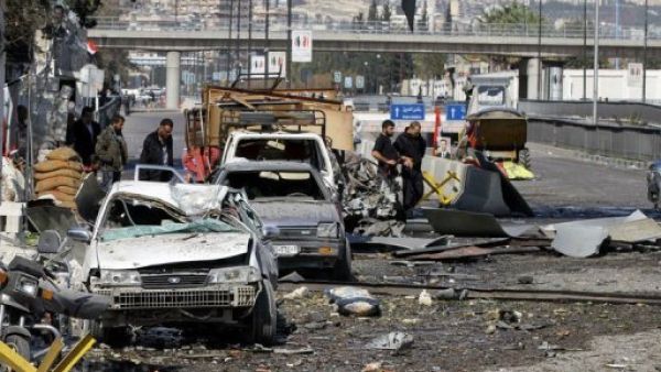 موقع احد التفجيرات في  دمشق