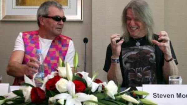 Ian Gillan and Steven Morse from Deep Purple speak at a press conference at the crown Plaza in festival city, Dubai (Photo: Abdel-Krim Kallouche/Gulf News)