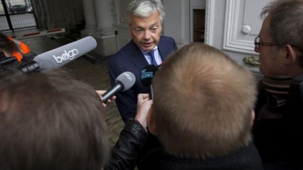 Belgium Foreign Minister Didier Reynders said that under the new diplomatic status, the head of the Palestinian delegation to the country will now be referred to as an ambassador (Kristof Van Accom/AFP) 