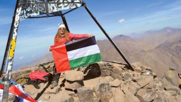 After hearing about chemical attacks in Syria, Nada Al Assaad Kivela decided to spend her Eid holiday climbing the 4,167-meter Mt Toubkal, the highest peak in the Atlas Mountains (Courtesy of Gulf News)