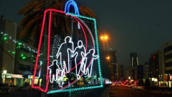 Dubai Shopping Festival lights are up and ready for today's extravaganza to kick off (Photo: Arshad Ali/Gulf News)