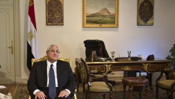 Interim President Adly Mansour made the announcement about the switch in the order of presidential and parliamentary elections a day after Egypt's revolution anniversary clashes left dozens killed (File Archive/AFP)