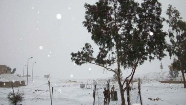 This is the first time that it has snowed in Egypt in 112 years (AFP)