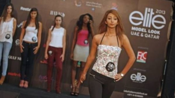 A contestant walks the catwalk during the first casting in Dubai. (Photo courtesy Gulf News)