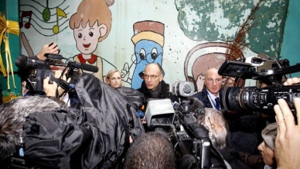 Italy's Prime Minister Enrico Letta recently visited Lebanon's refugee communities (Anwar Amro/AFP)
