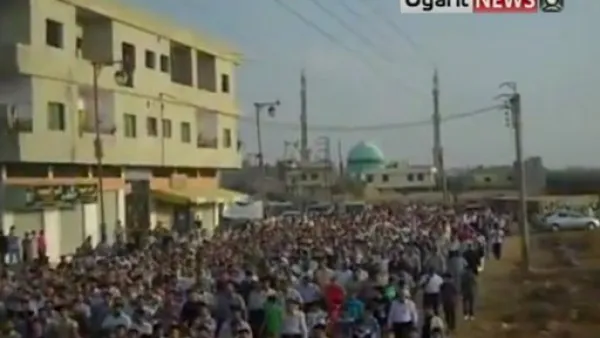 متظاهرون في مدينة حوران