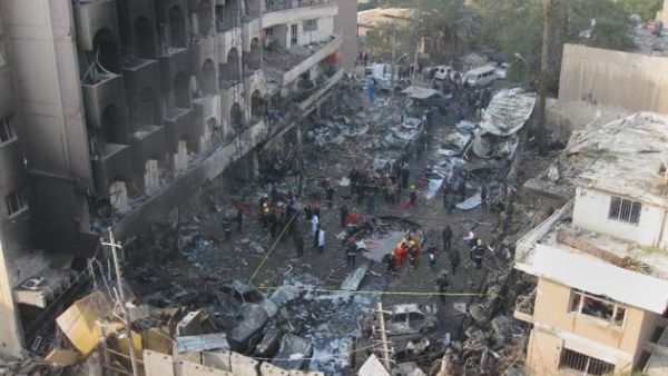 دمار خلفه احد التفجيرات