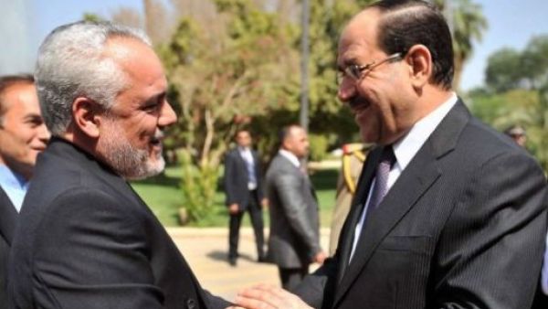 رئيس الوزراء العراقي نوري المالكي مستقبلا محمد رضا رحيمي النائب الاول للرئيس الايراني محمود احمدي نجاد
