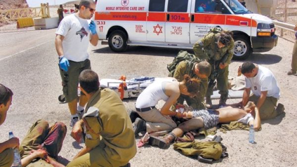 جرحى اسراائيليون عقب هجمات ايلات