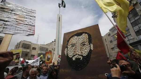 Protestors marched earlier this year in solidarity with Issawi who was on hunger strike for 266 days (File Archive/AFP)