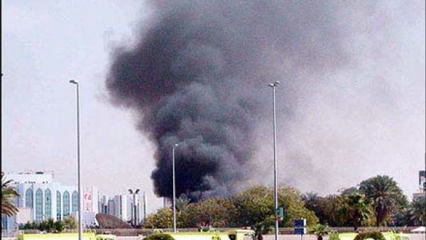 Smoke billows outside the US Consulate in Jeddah in 2004. One man has been sentenced to death over his involvement in attacks, in which nine people died. (Image courtesy of worldonline.com)